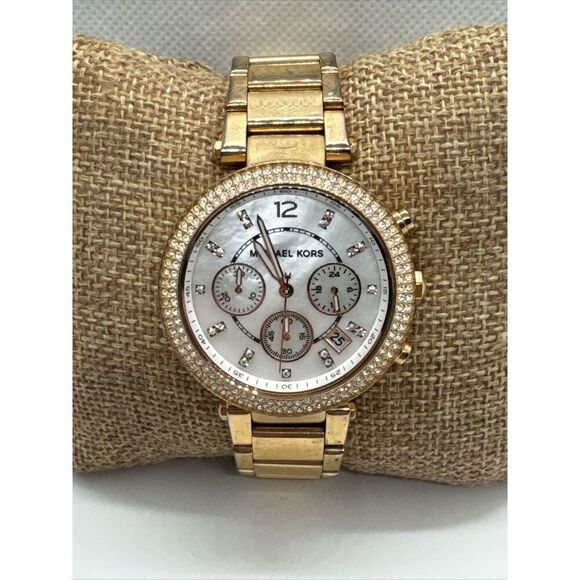 Michael Kors Parker MK5491 Women Rose Gold Analog Dial Quartz Wrist Watch JNA647 - Picture 1 of 11